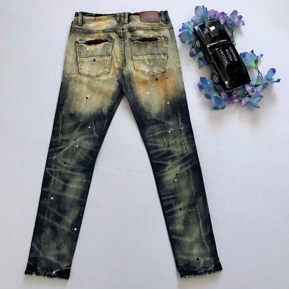 Preme NWOT Stone Wash Paint Splatter Skinny Jeans Men 32 - Picture 6 of 9